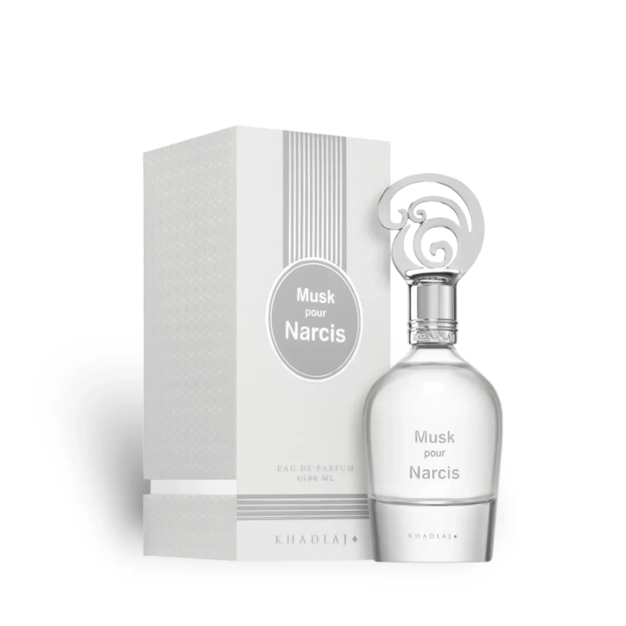 Musk Pour Narcis 100ml Eau de Parfum by Khadlaj bottle and box