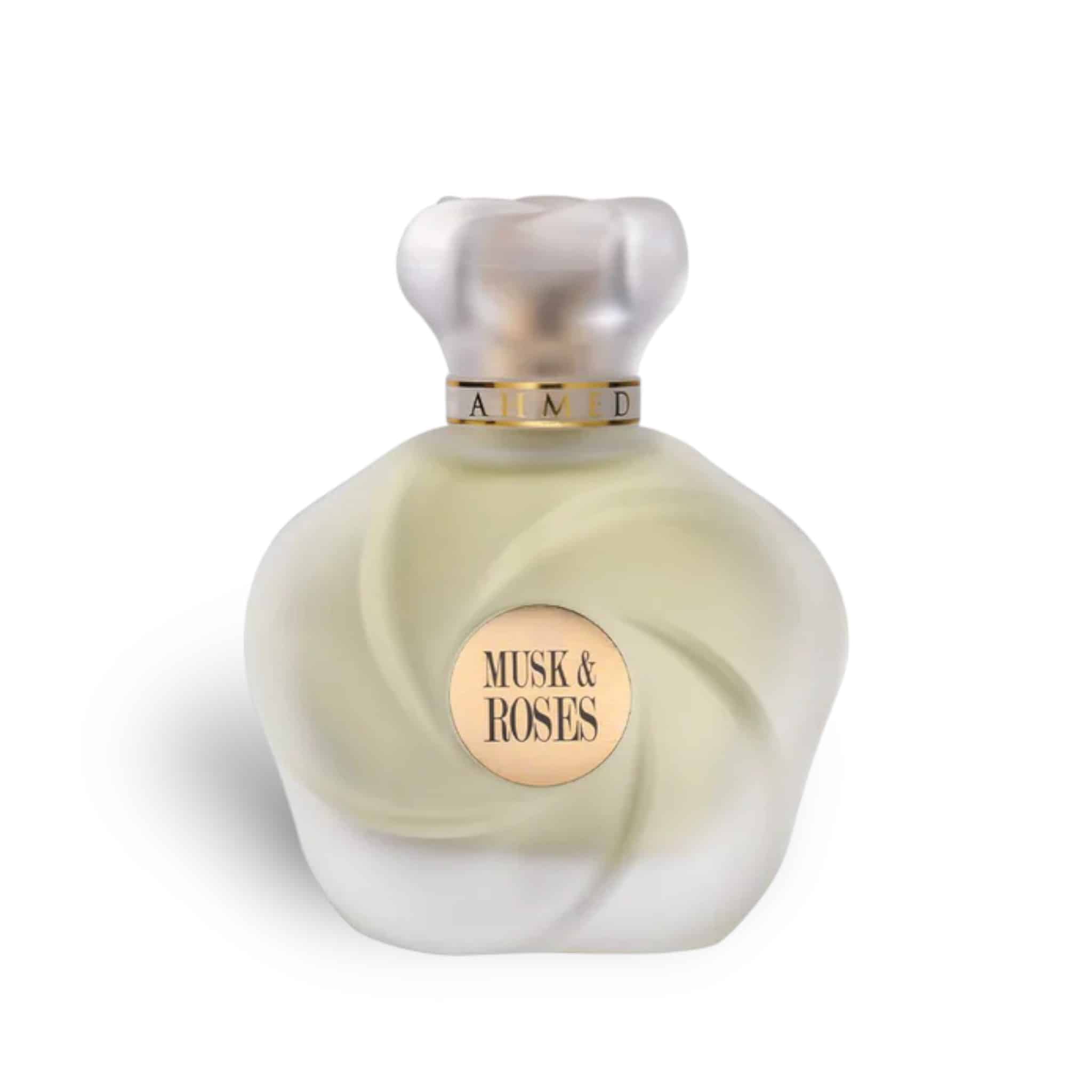 Musk &amp; Roses 75ml Extrait de Parfum by Ahmed Al Maghribi fragrance bottle