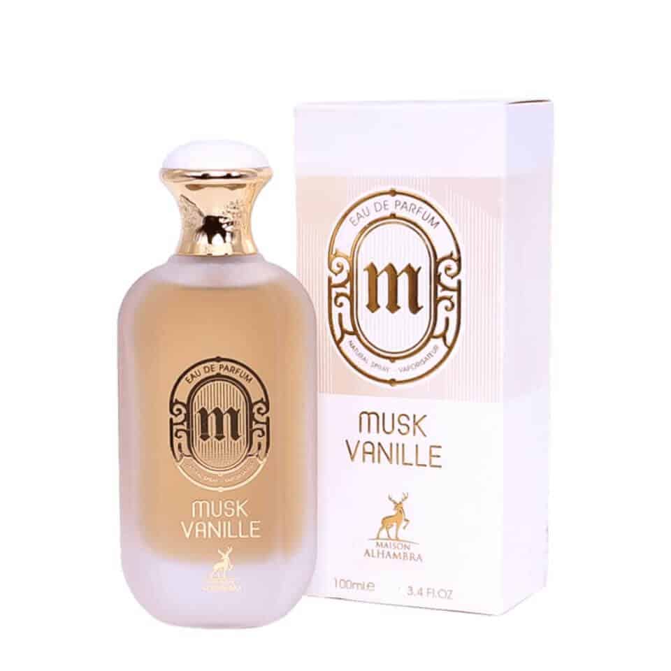 Musk Vanille 100ml Eau de Parfum by Maison Alhambra bottle and box