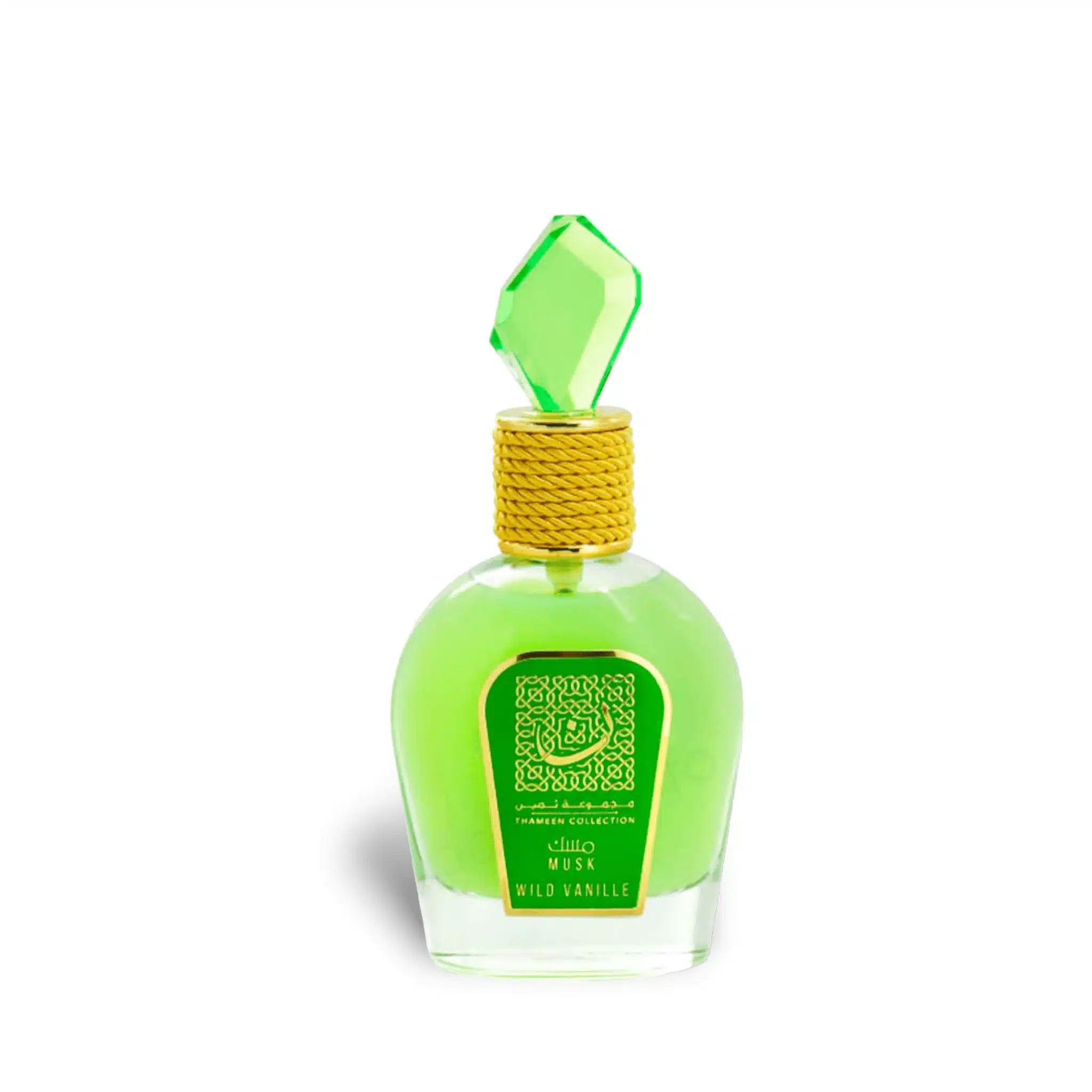 Musk Wild Vanille (Thameen Collection) 100ml Eau de Parfum by Lattafa perfume bottle close up