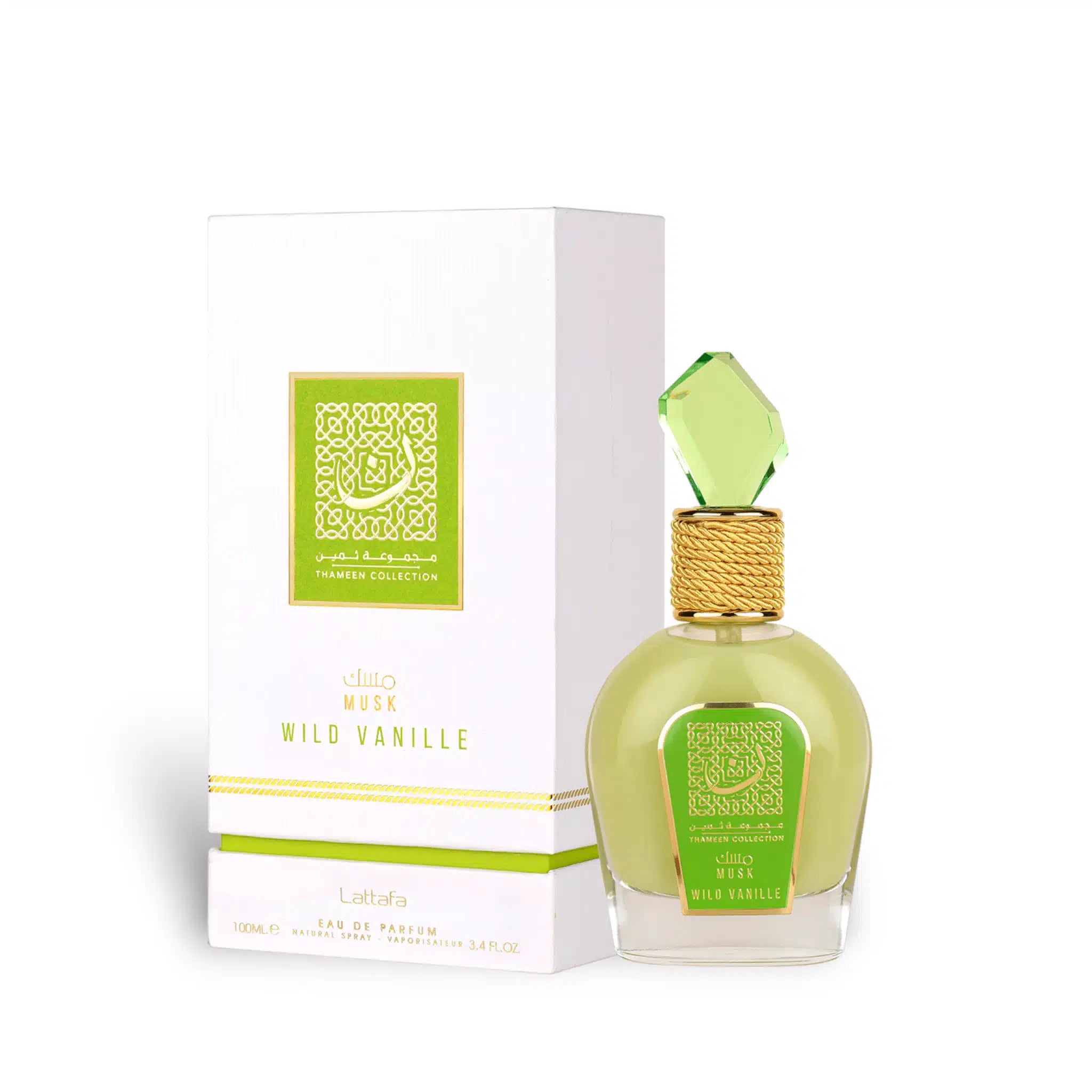 Musk Wild Vanille (Thameen Collection) 100ml Eau de Parfum by Lattafa bottle and box
