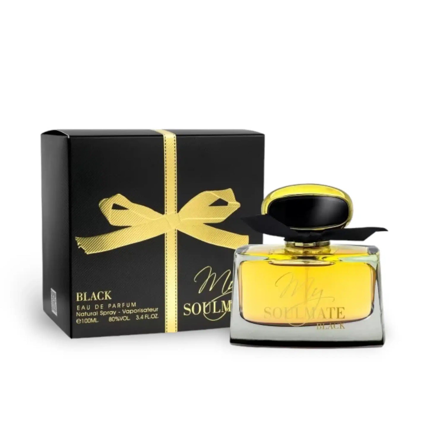 My Soulmate Black 100ml Eau de Parfum by Fragrance World bottle and box