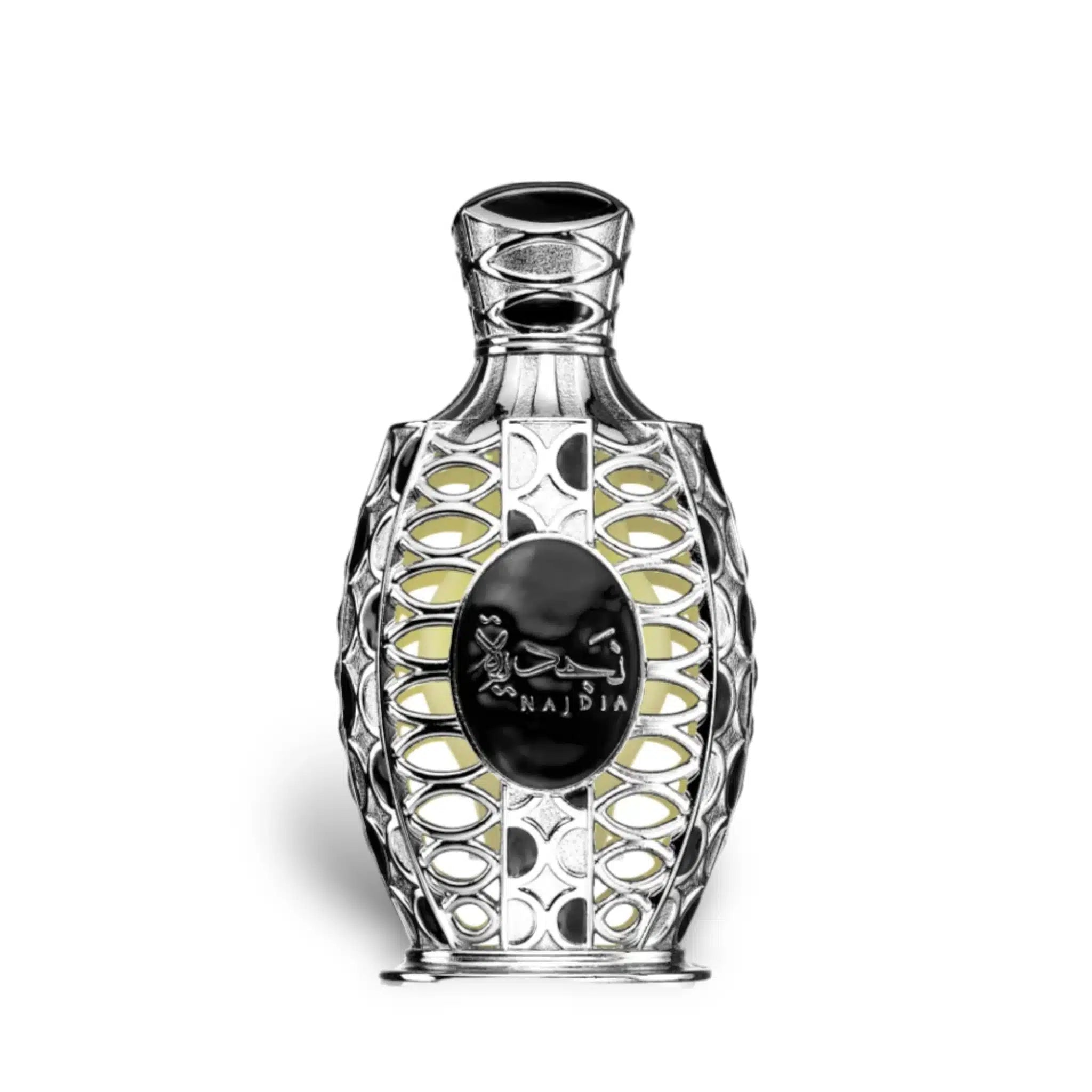 Najdia Concentrated 25ml Perfume Oil by Lattafa attar packaging front view