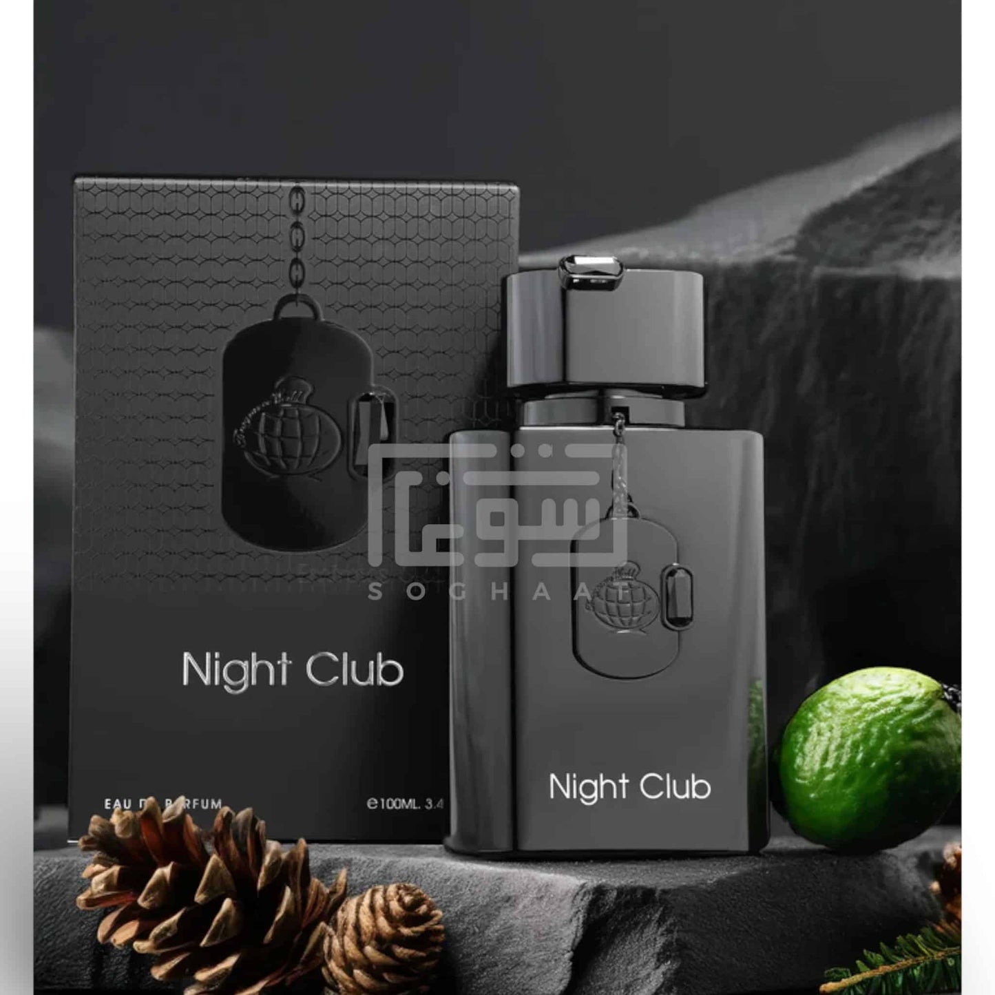 Night Club 100ml Eau de Parfum by Fragrance World perfume bottle close up