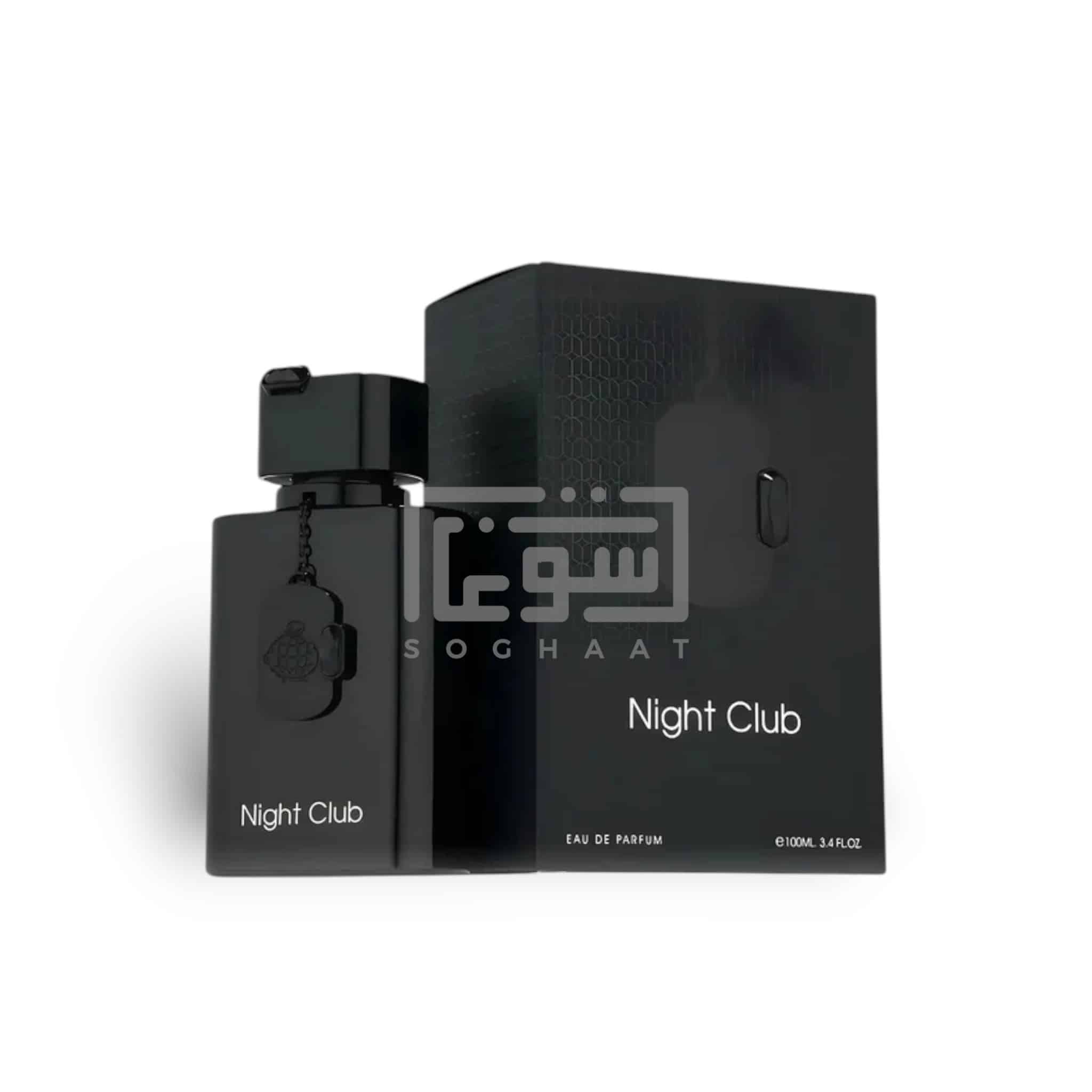 Night Club 100ml Eau de Parfum by Fragrance World bottle and box