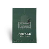 Night Club Green Tweed 100ml Eau de Parfum by Fragrance World bottle and box