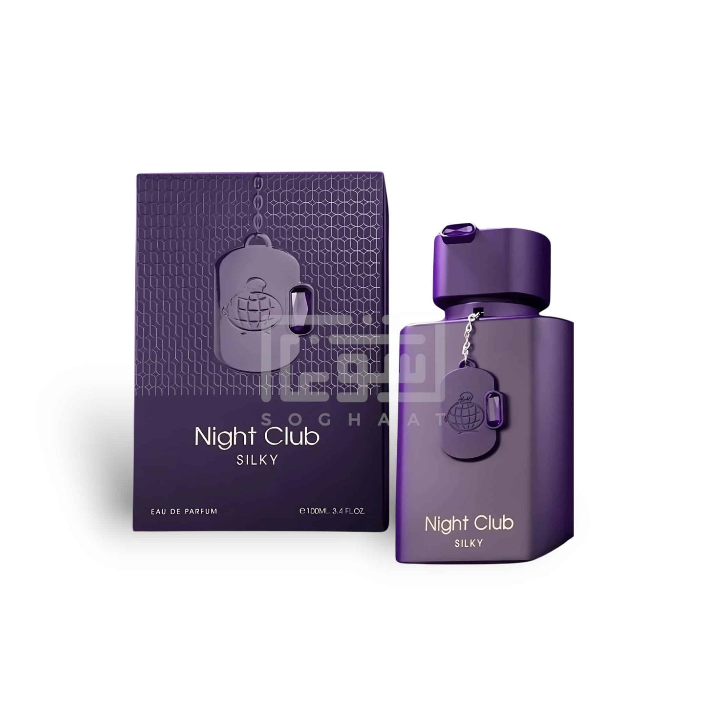 Night Club Silky 100ml Eau de Parfum by Fragrance World perfume bottle close up
