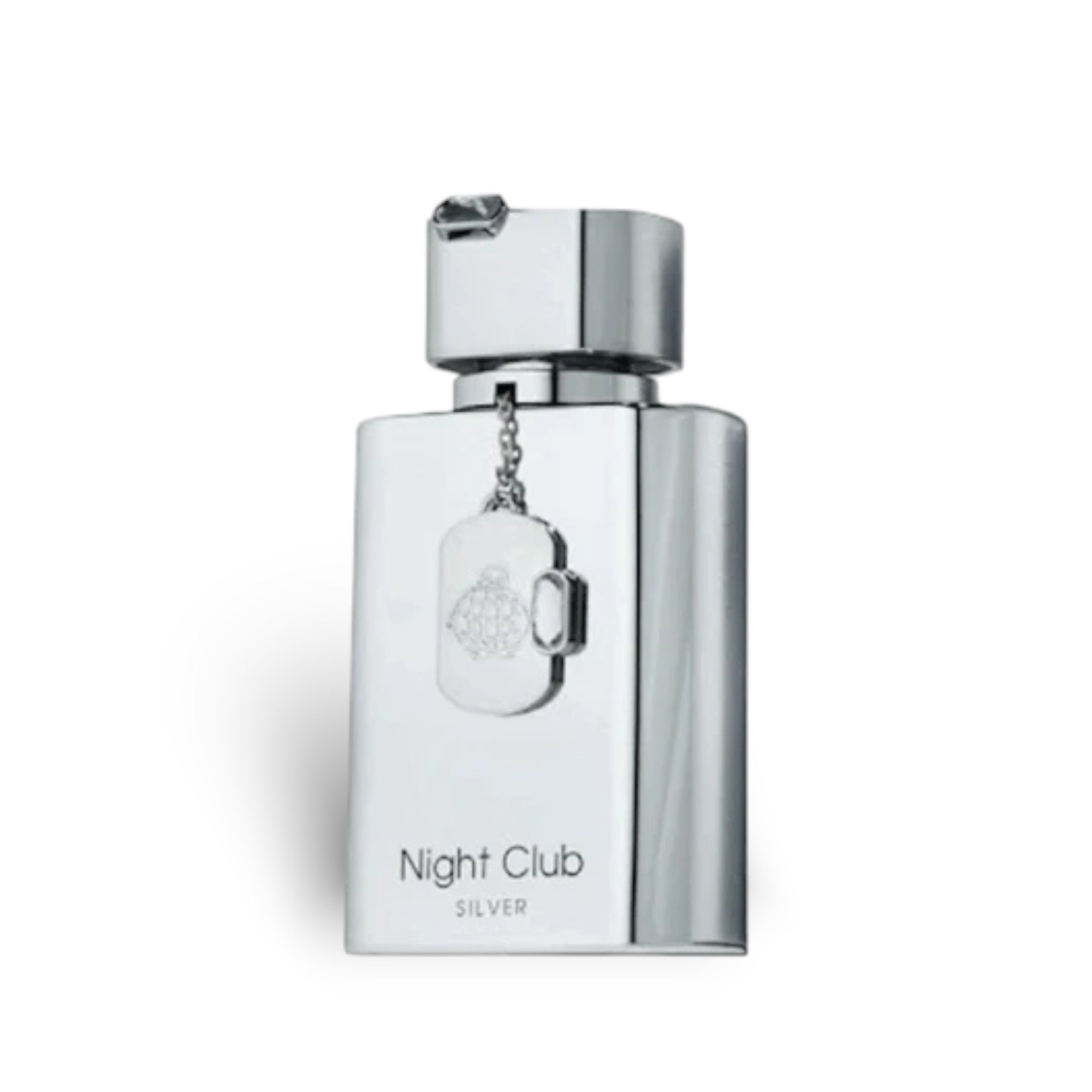Night Club Silver 100ml Eau de Parfum by Fragrance World fragrance packaging front view