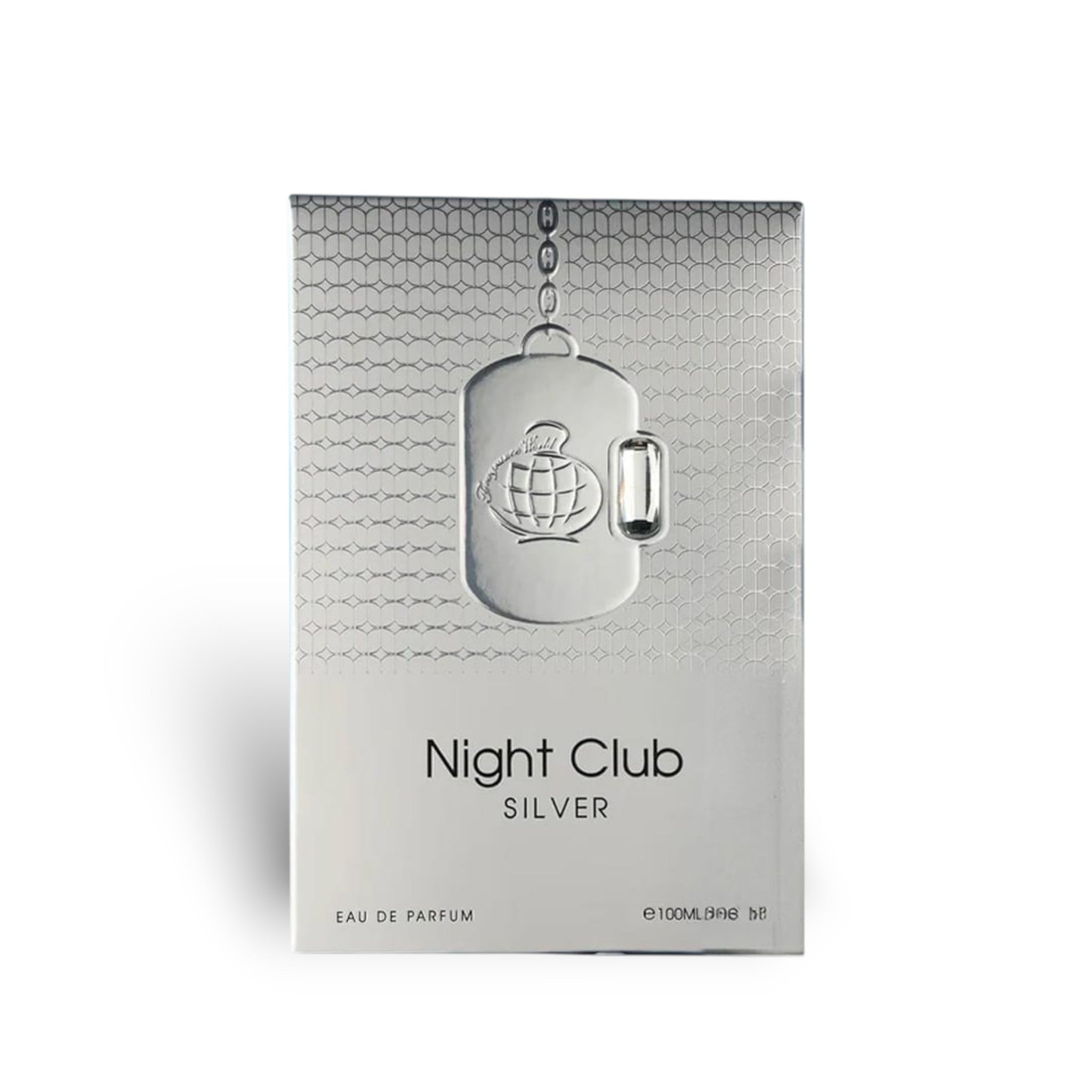Night Club Silver 100ml Eau de Parfum by Fragrance World perfume bottle close up