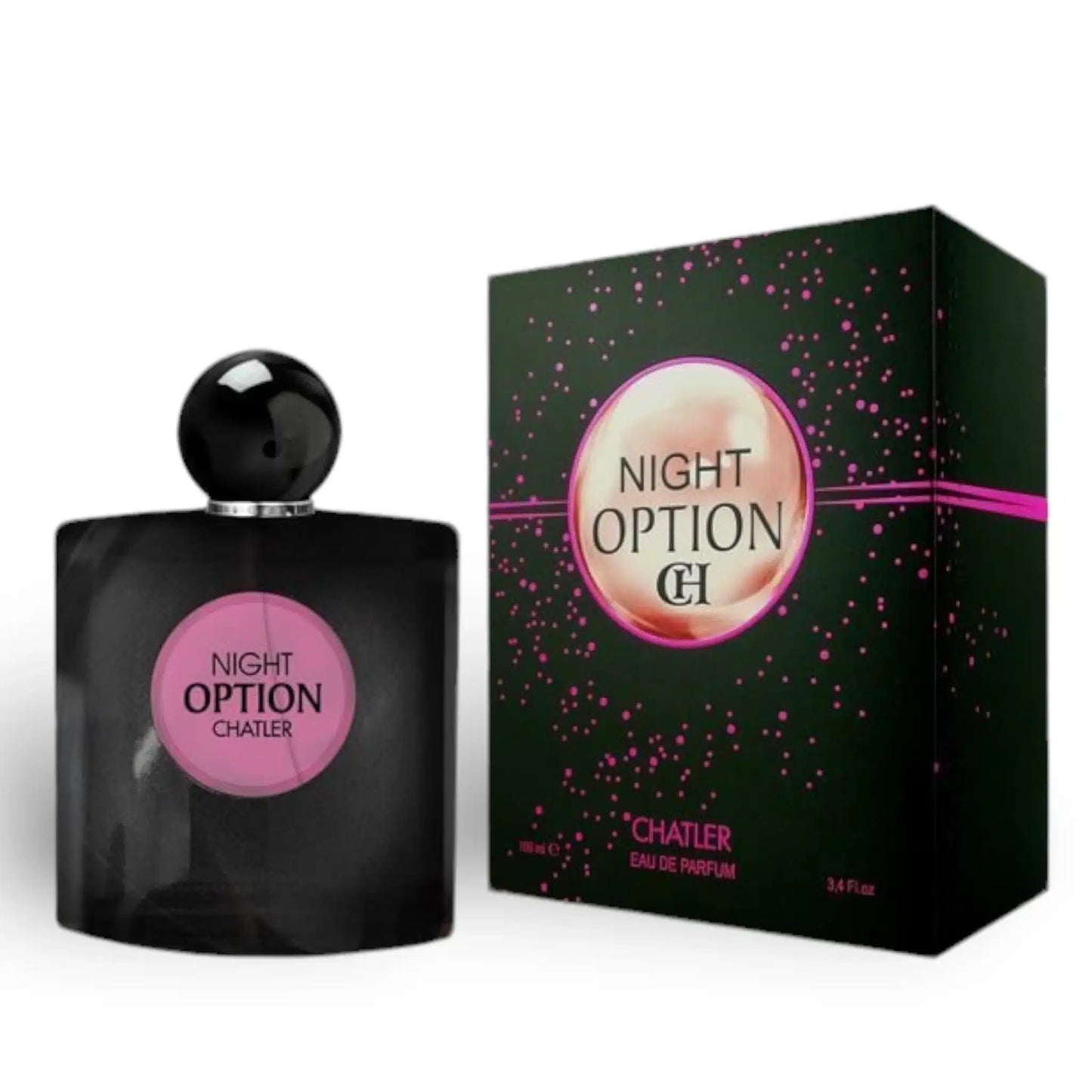 Night Option 100ml Eau de Parfum by Chatler bottle and box