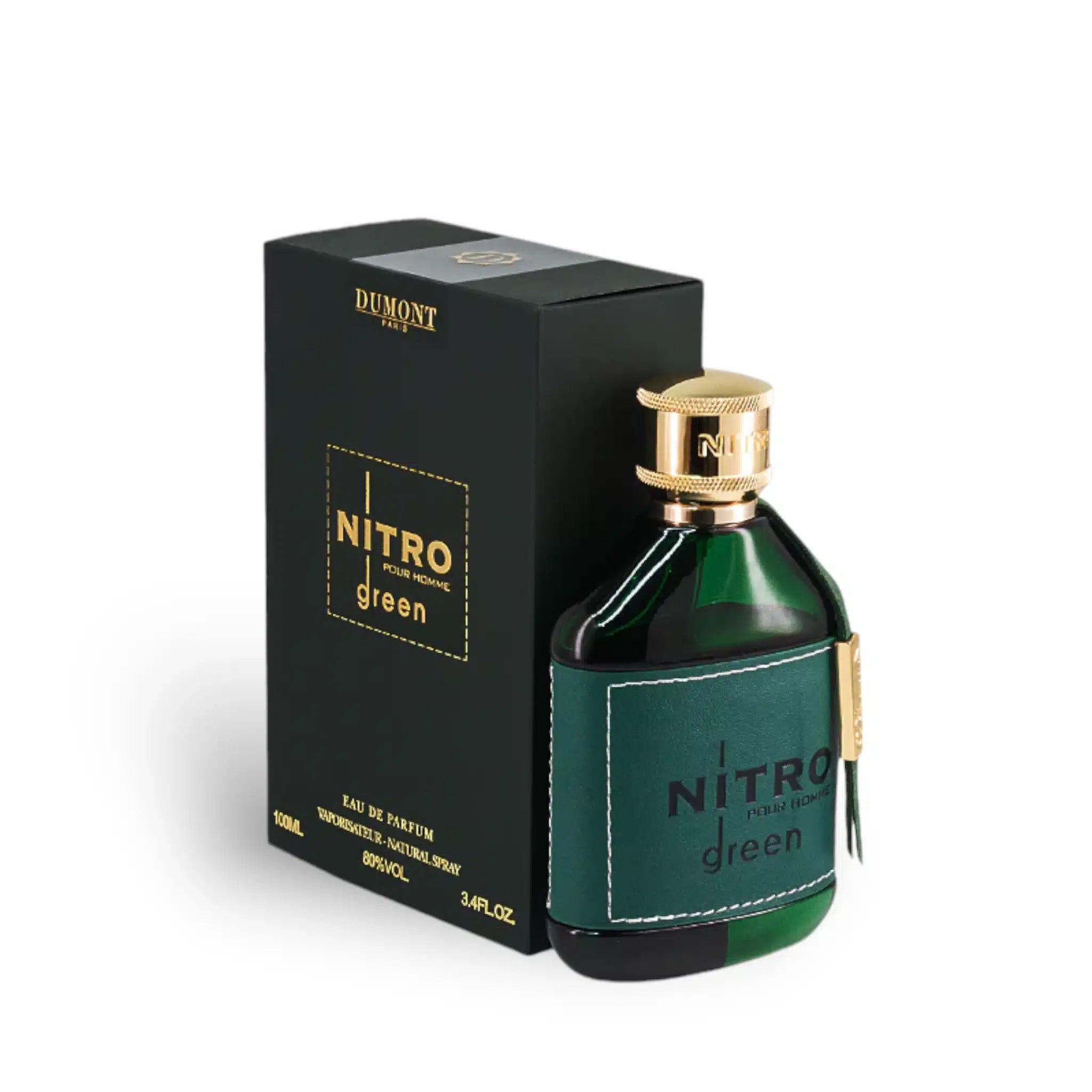 Nitro Green 100ml Eau de Parfum by Dumont Paris bottle and box