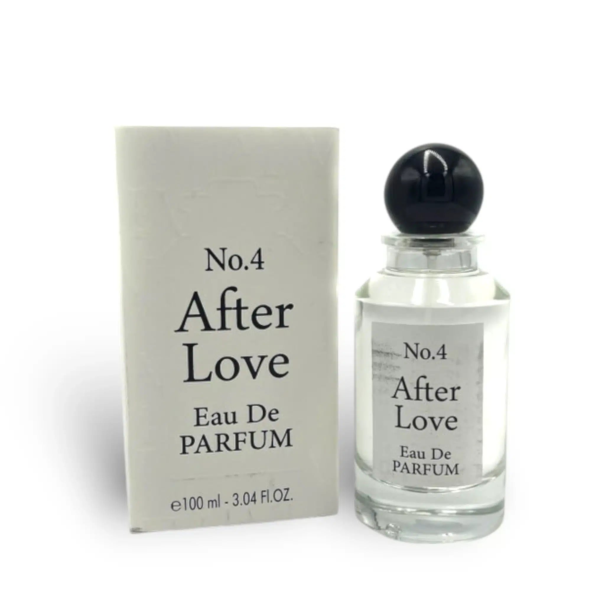 No.4 After Love 100ml Eau de Parfum by Fragrance World perfume bottle close up
