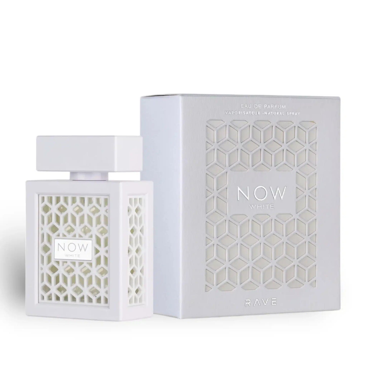 Now White 100ml Eau de Parfum by Lattafa fragrance packaging front view