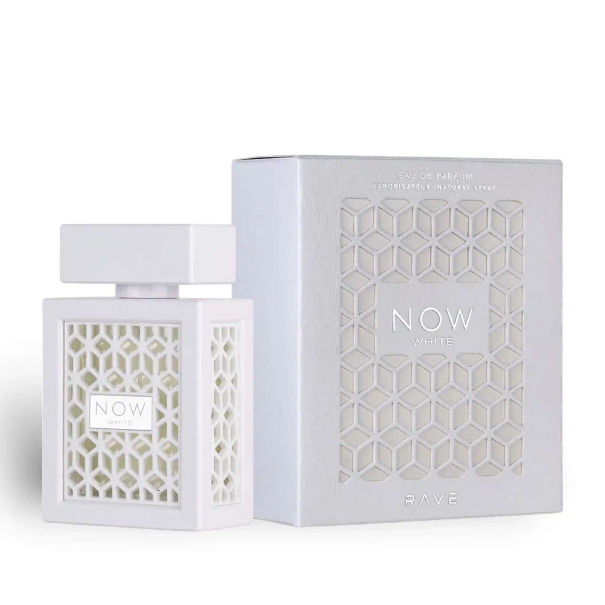 Now White 100ml Eau de Parfum by Lattafa fragrance packaging front view