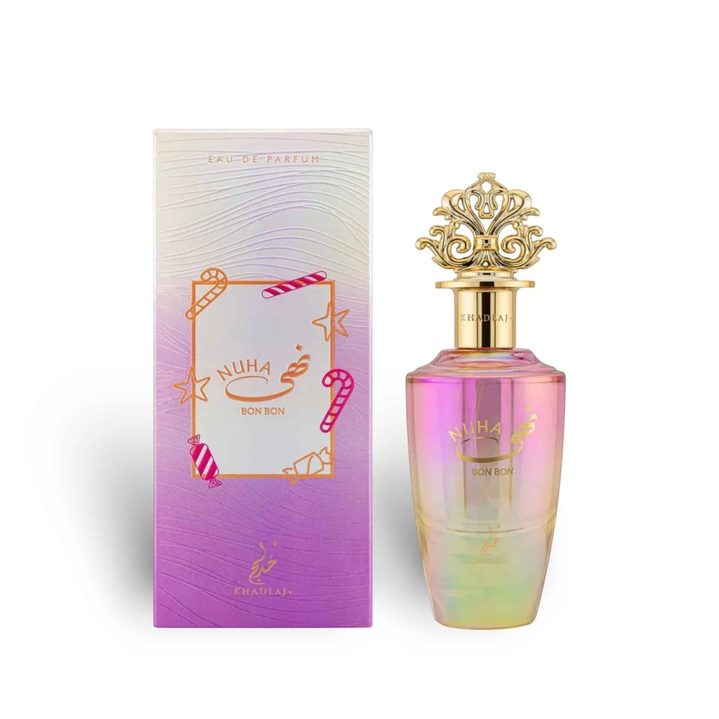 Nuha Bon Bon 85ml Eau de Parfum by Khadlaj bottle and box