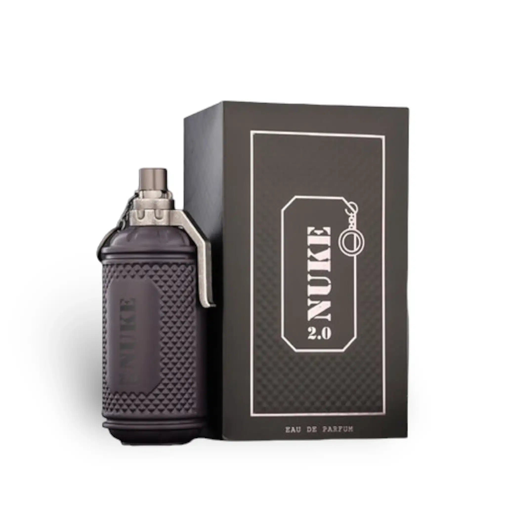 Nuke 2.0 100ml Eau de Parfum by Fragrance World bottle and box