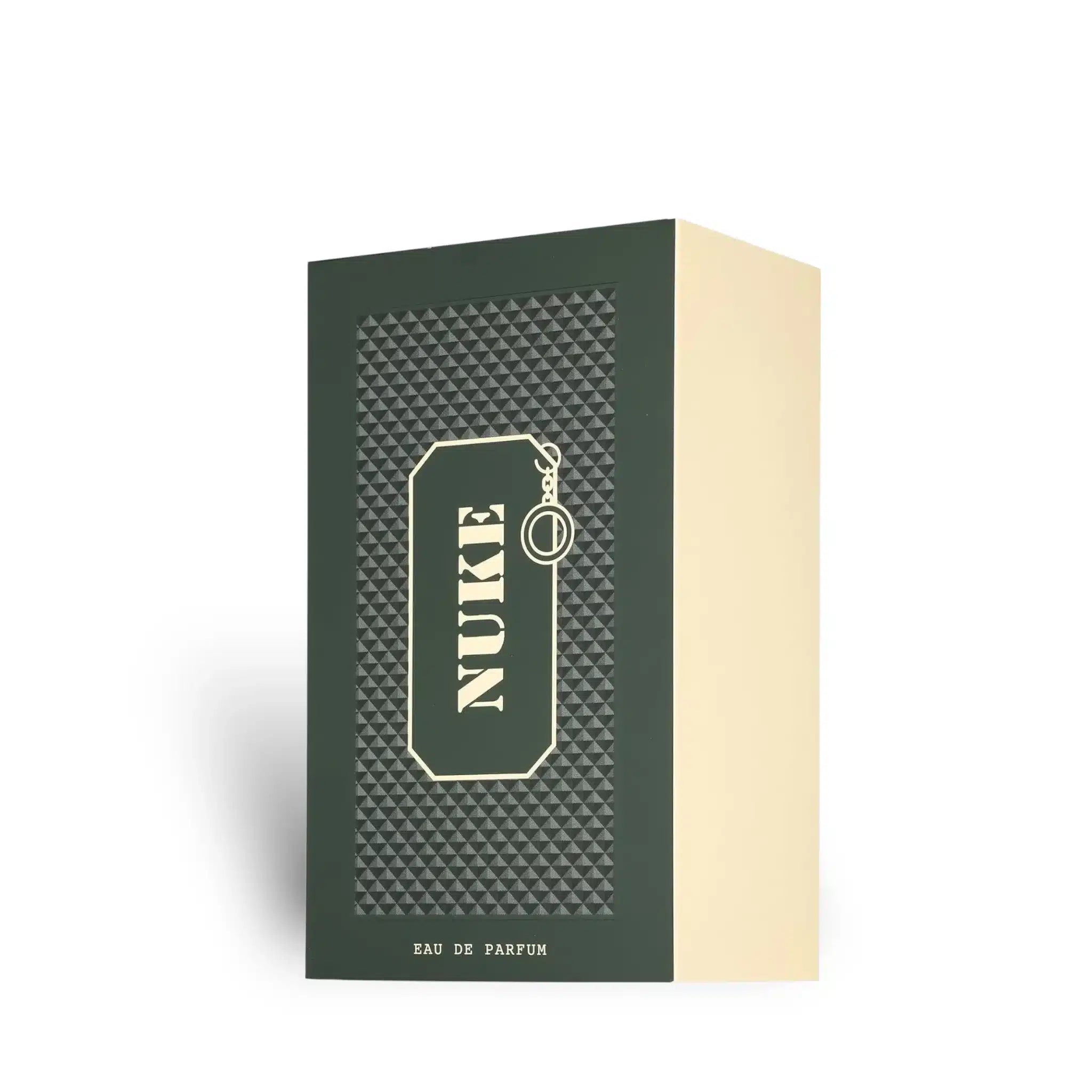 Nuke 100ml Eau de Parfum by Fragrance World perfume bottle close up
