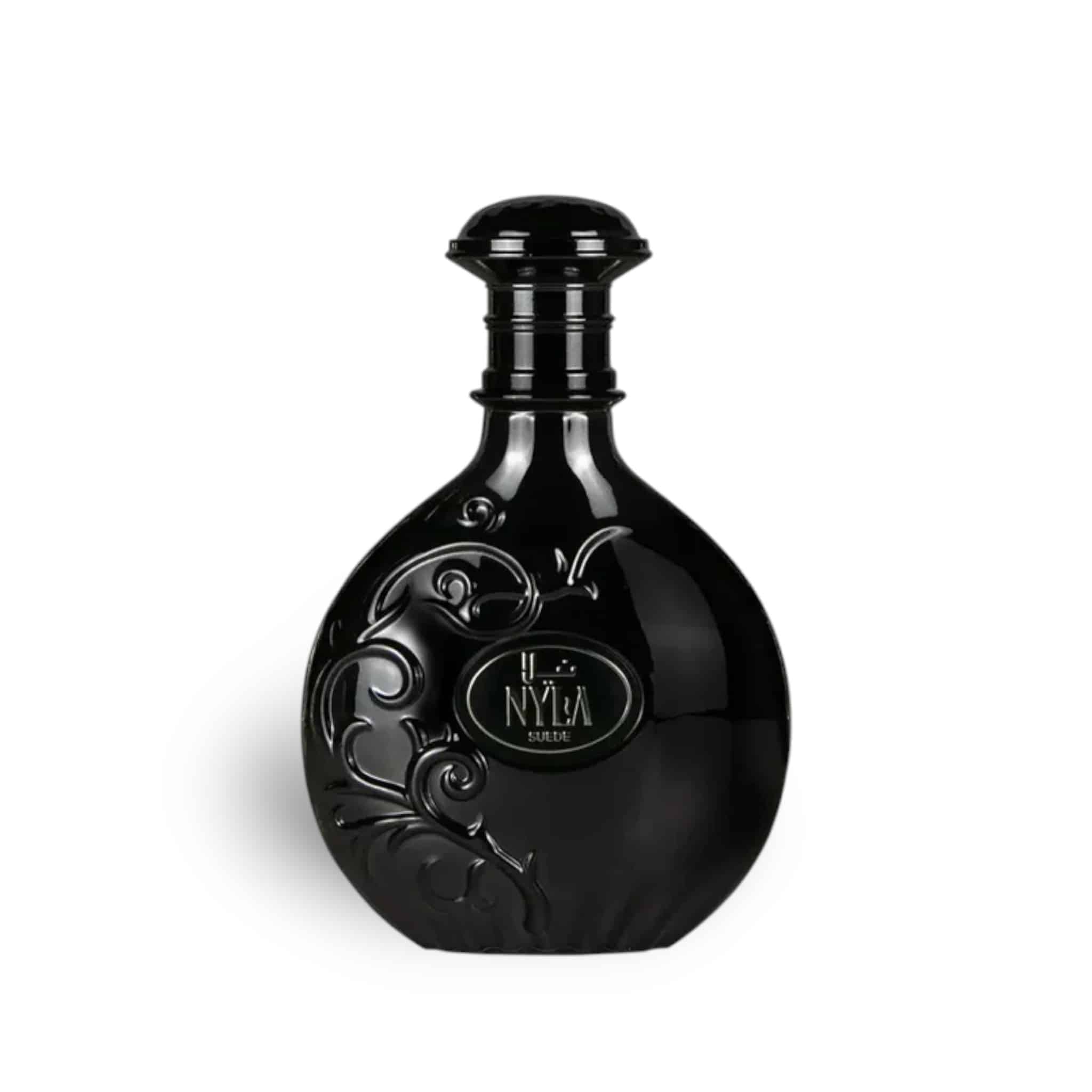 Nyla Suede 80ml Eau de Parfum by Arabiyat Prestige fragrance packaging front view