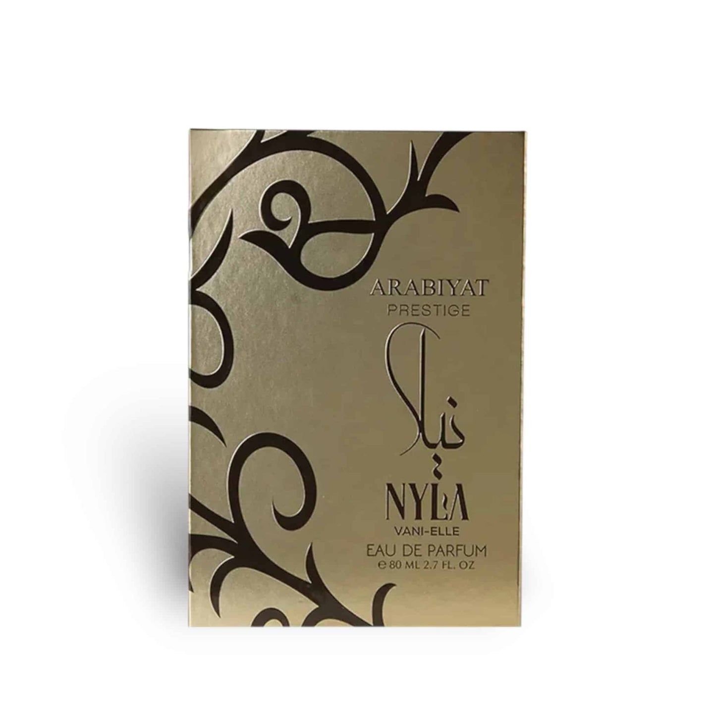 Nyla Vani Elle 80ml Eau de Parfum by Arabiyat Prestige fragrance packaging front view