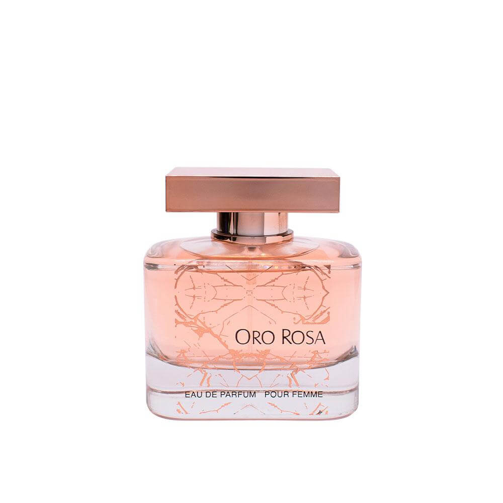 Oro Rosa 100ml Eau de Parfum by Fragrance World fragrance packaging front view