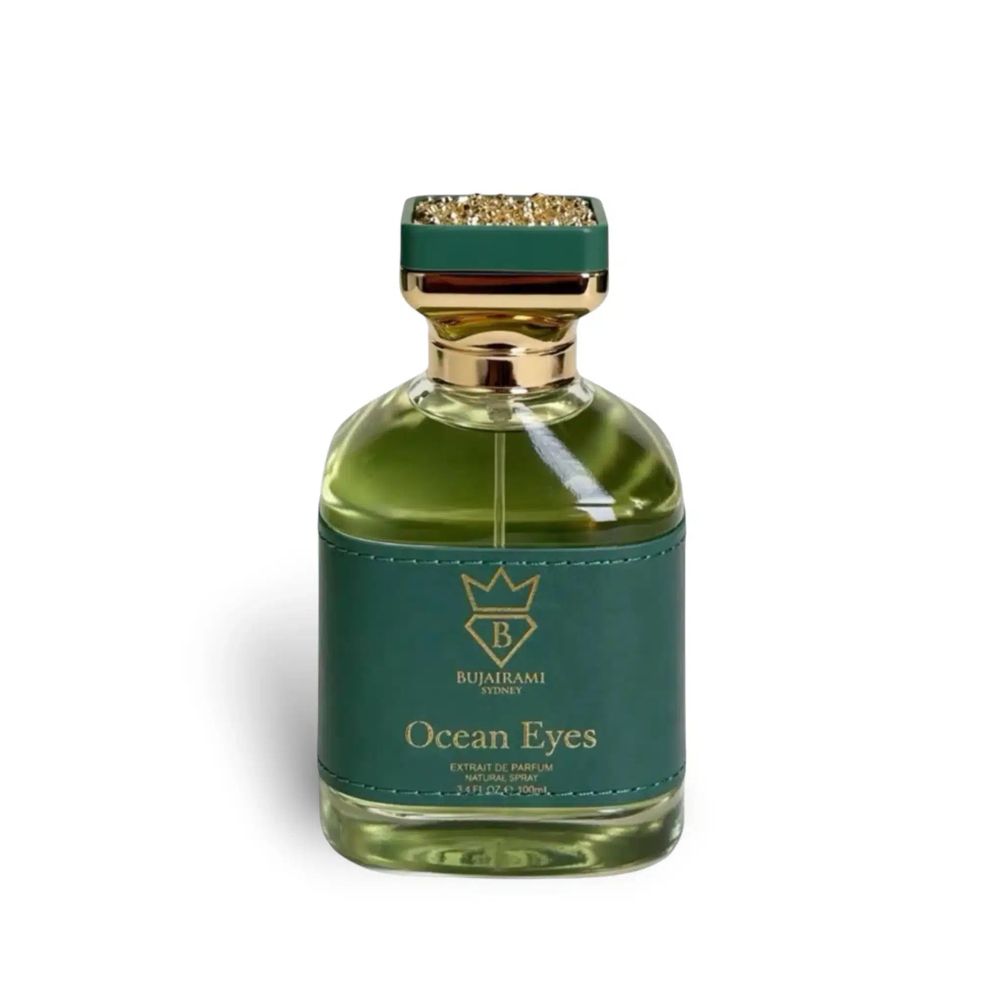 Ocean Eyes 100ml Extrait de Parfum by Bujairami fragrance packaging front view