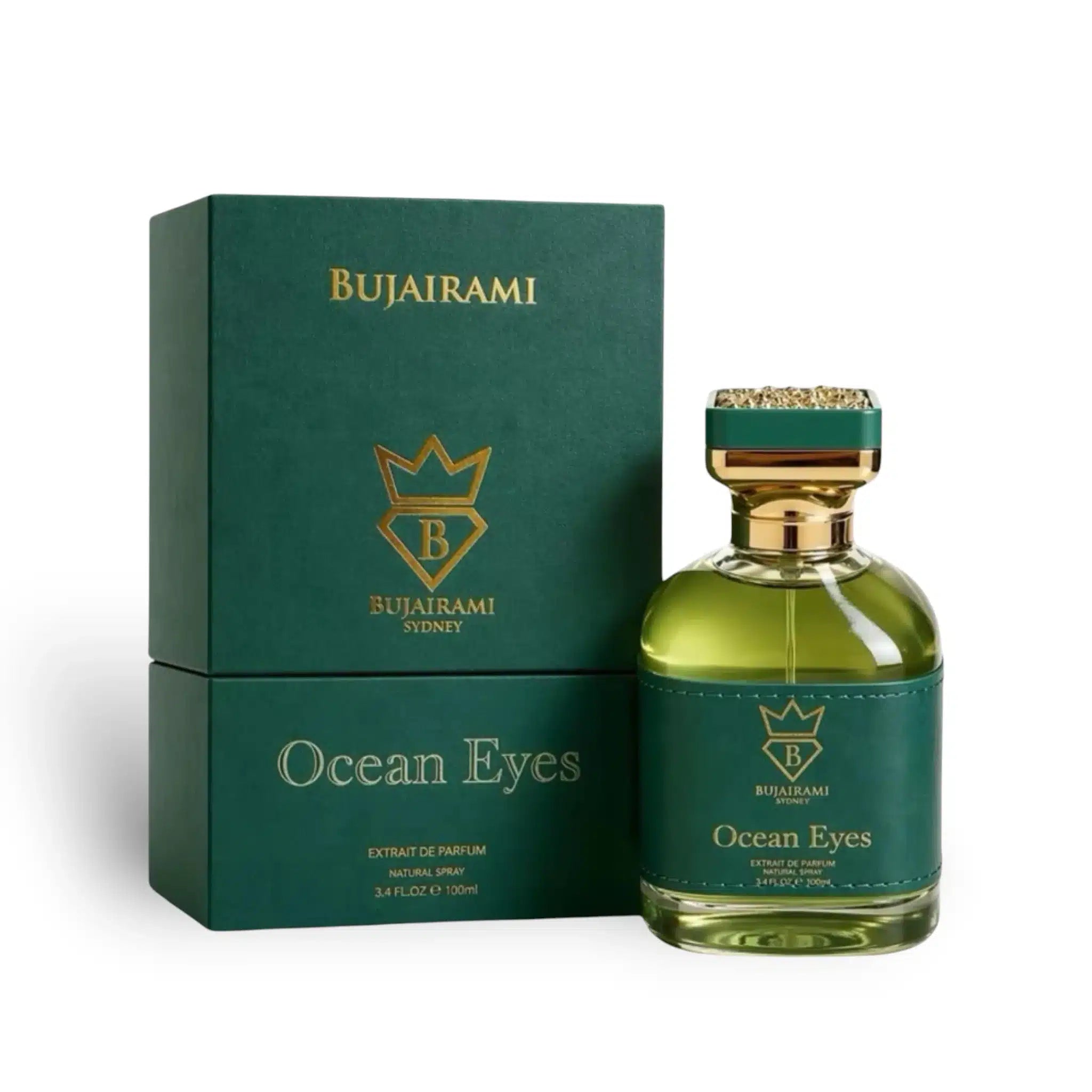 Ocean Eyes 100ml Extrait de Parfum by Bujairami bottle and box
