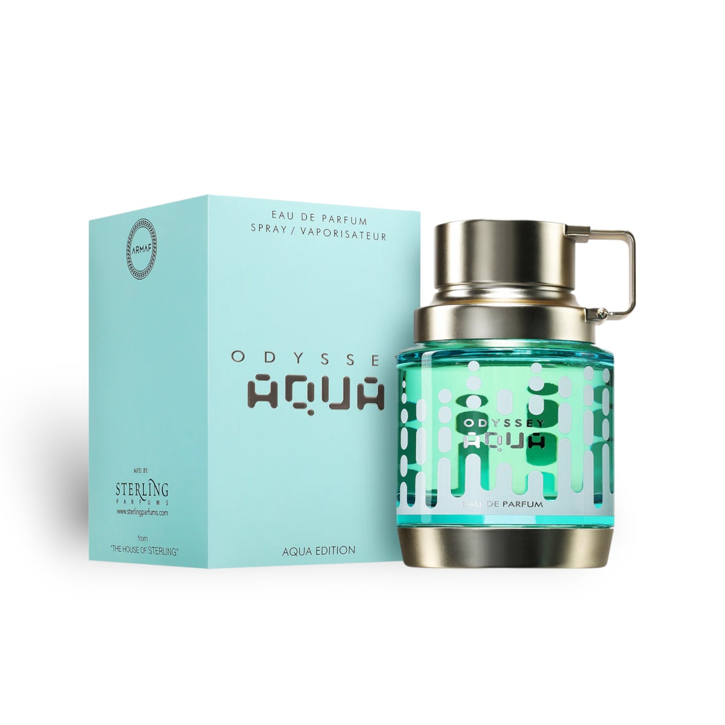 Odyssey Aqua 100ml Eau de Parfum by Armaf bottle and box