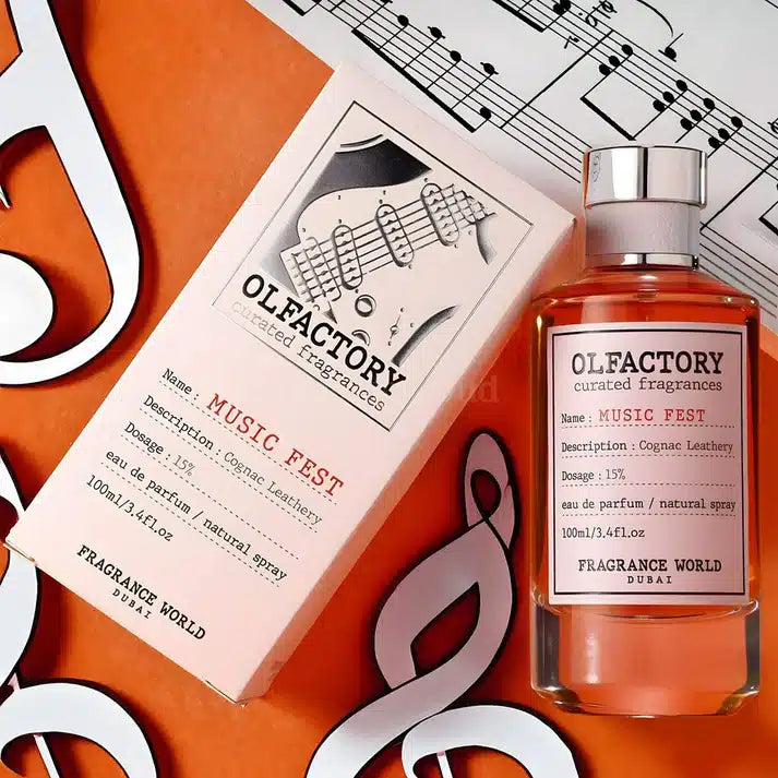Olfactory Music Fest 100ml Eau de Parfum by Fragrance World perfume bottle close up