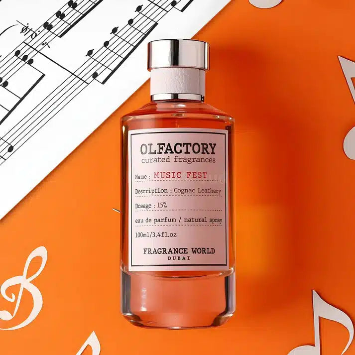 Olfactory Music Fest 100ml Eau de Parfum by Fragrance World fragrance packaging front view