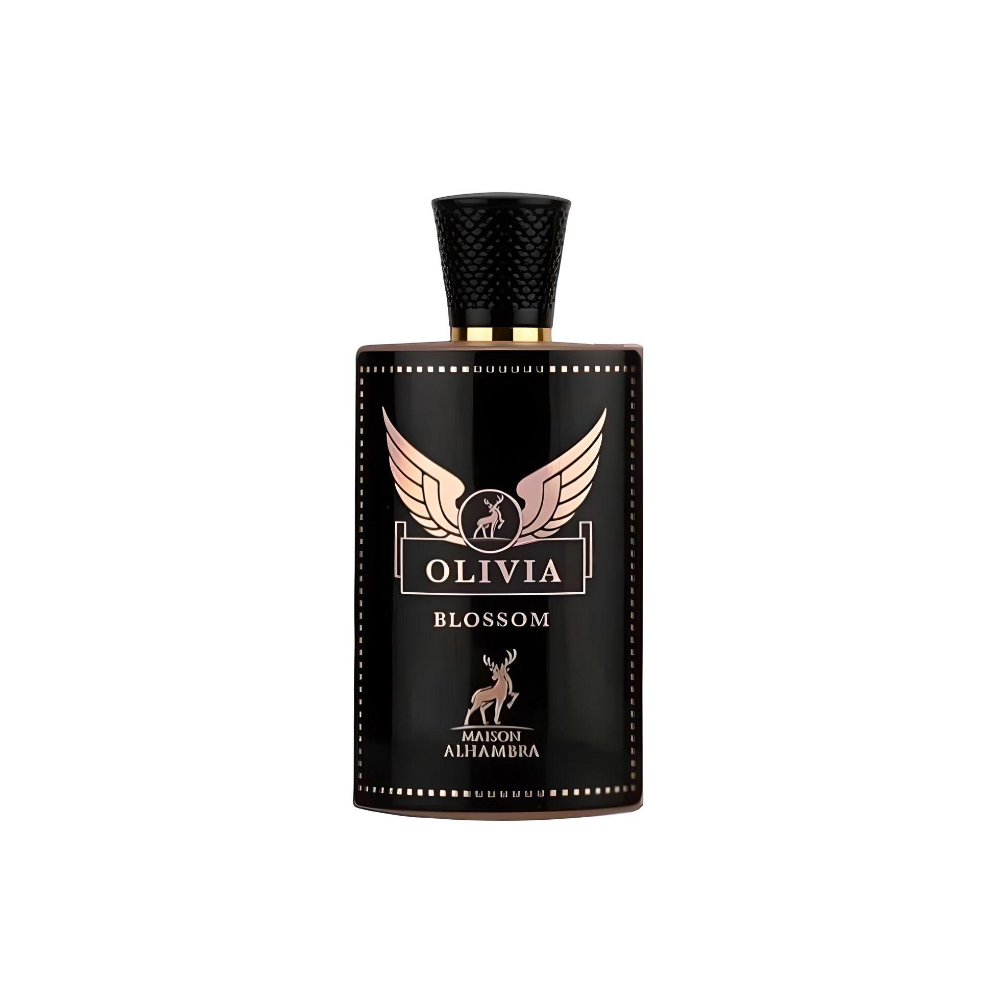 Olivia Blossom 80ml Eau de Parfum by Maison Alhambra fragrance packaging front view