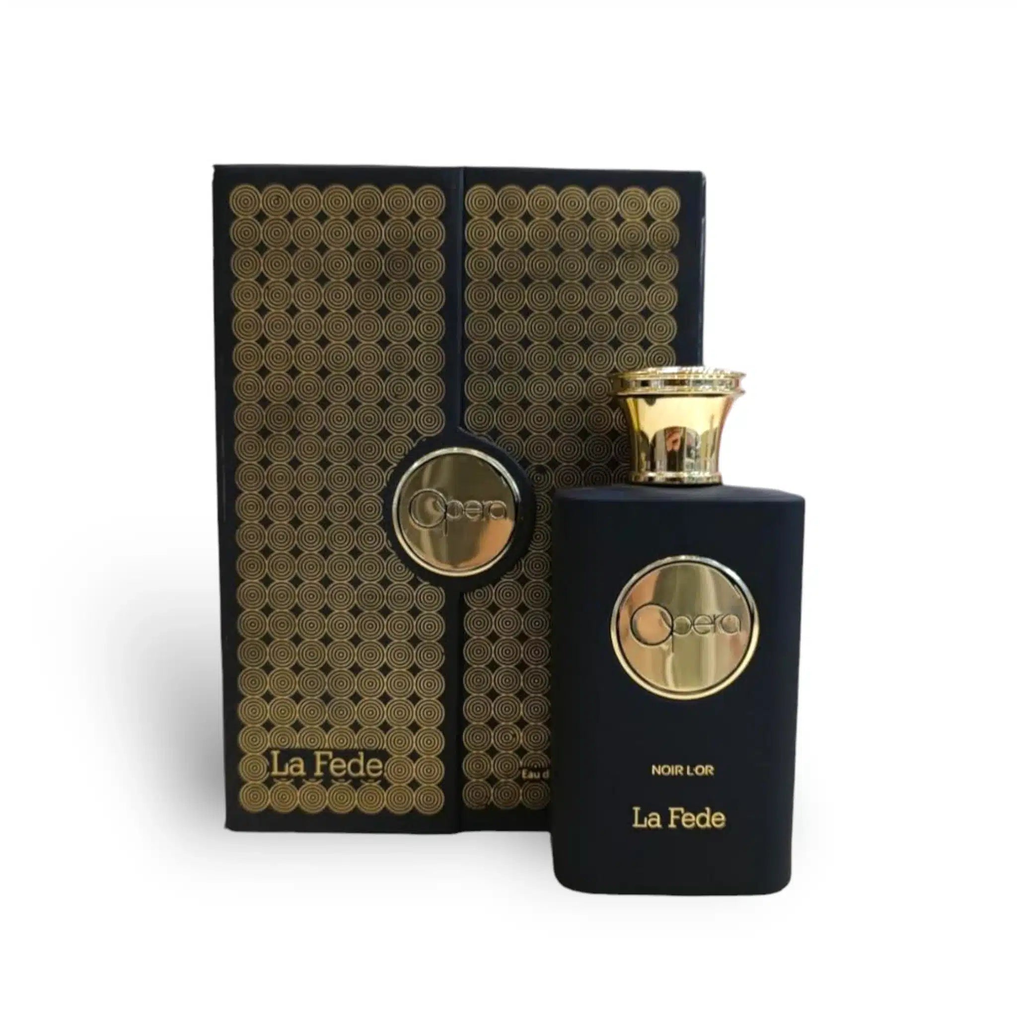 Opera Noir L'or 100ml Eau de Parfum by Khadlaj fragrance packaging front view