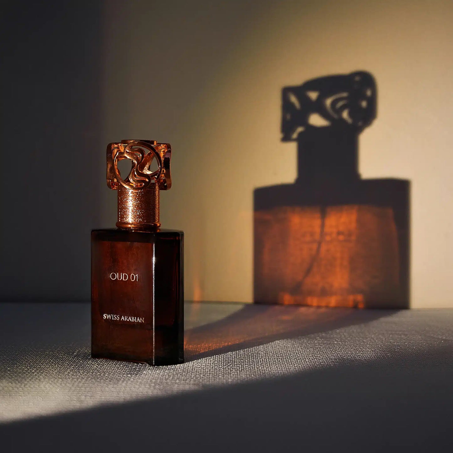 Oud 01 50ml Eau de Parfum by Swiss Arabian perfume bottle close up
