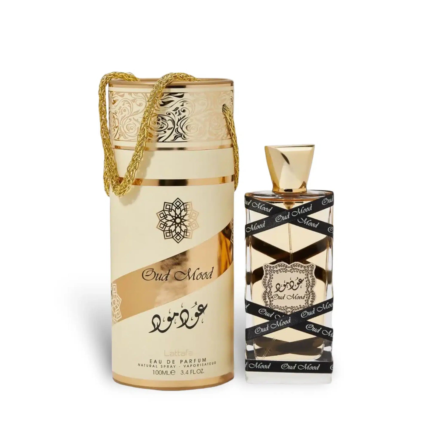 Oud Mood 100ml Eau de Parfum by Lattafa bottle and box