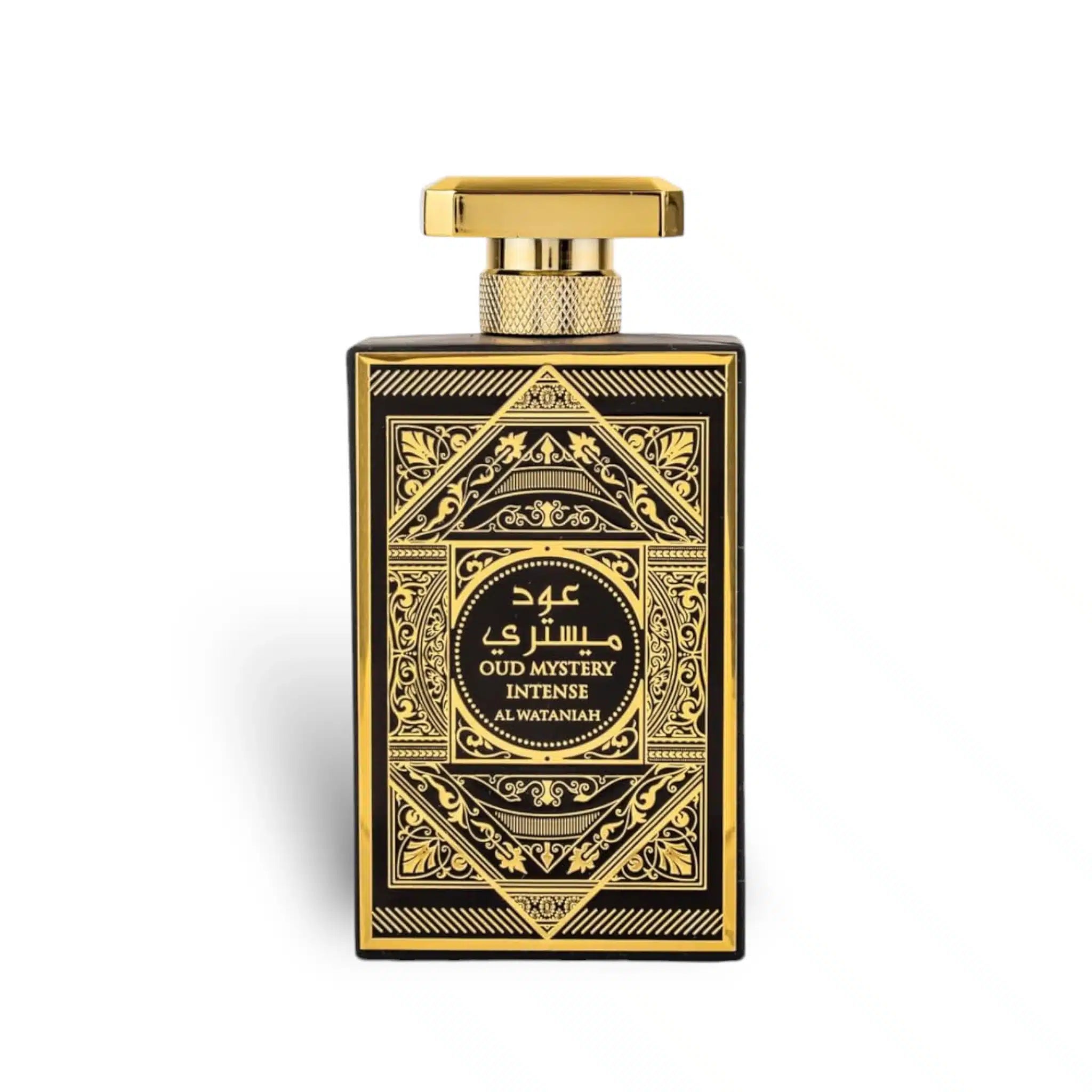 Oud Mystery Intense 100ml Eau de Parfum by Al Wataniah fragrance packaging front view