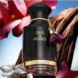 Oud &amp; Roses 60ml Eau de Parfum by Ahmed Al Maghribi fragrance bottle