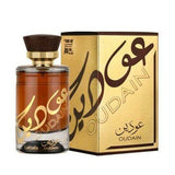 Oudain 100ml Eau de Parfum by Lattafa bottle and box