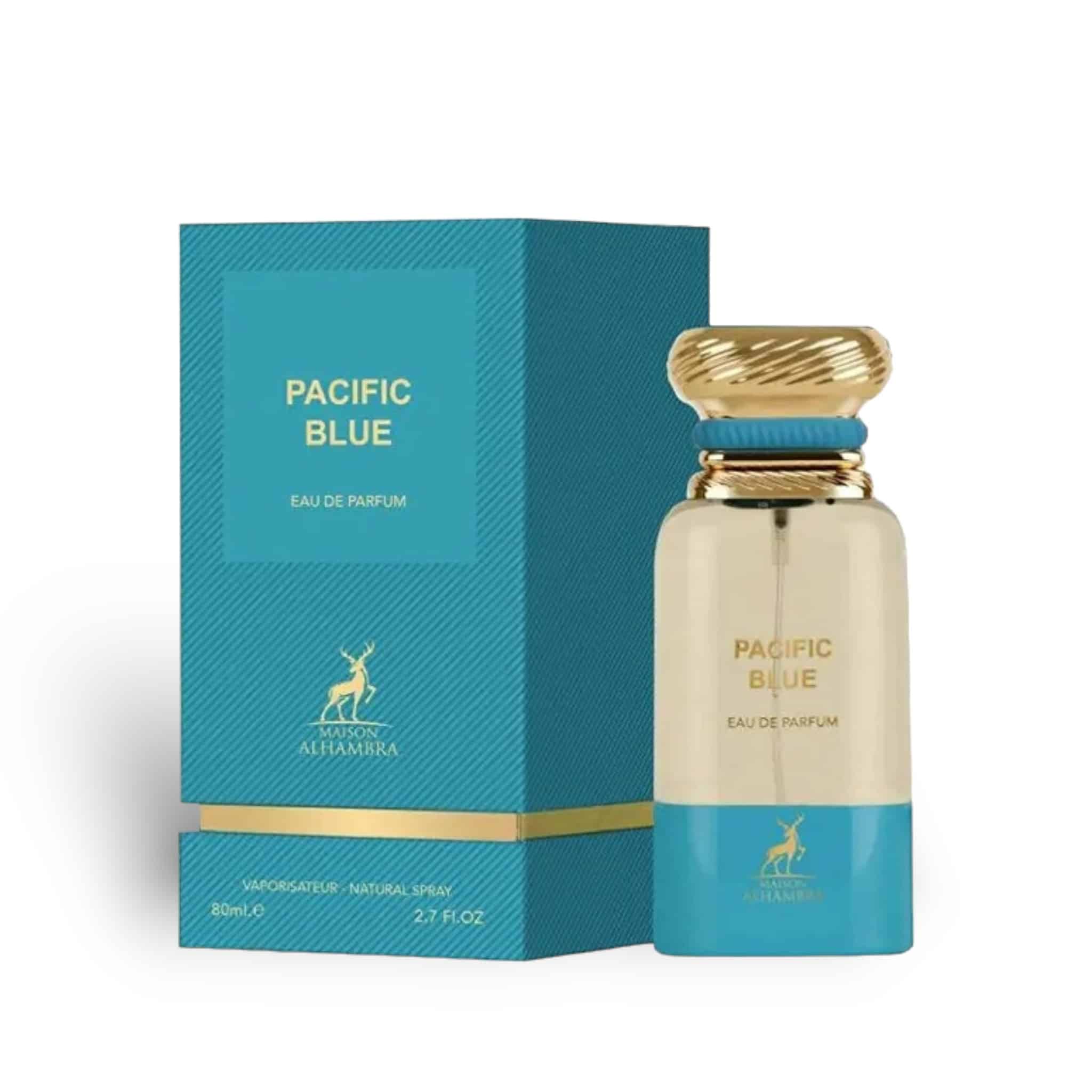 Pacific Blue (Porto Neroli) 80ml Eau de Parfum by Maison Alhambra bottle and box