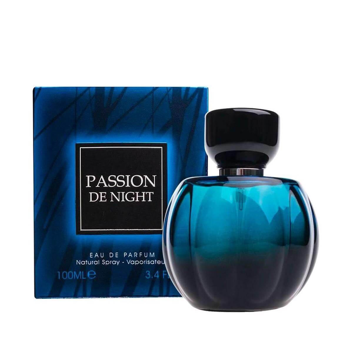 Passion De Night 100ml Eau de Parfum by Fragrance World fragrance packaging front view