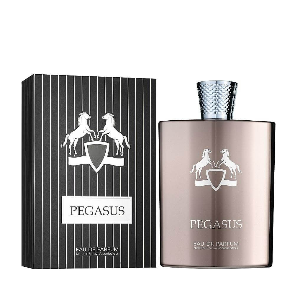 Pegasus 100ml Eau de Parfum by Fragrance World bottle and box
