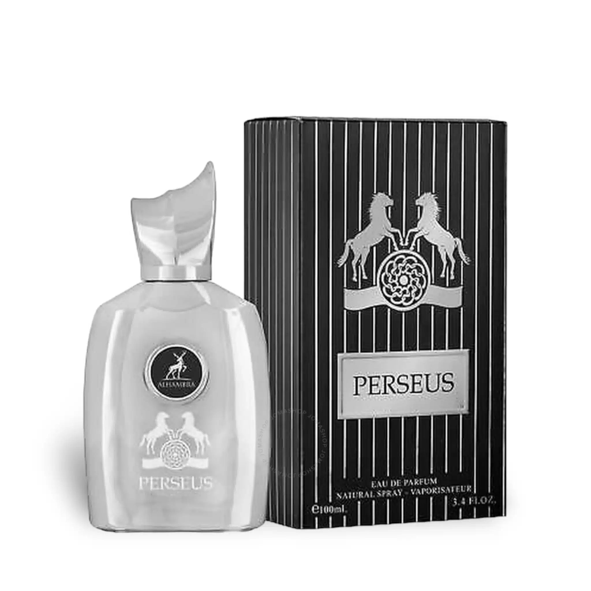 Perseus 100ml Eau de Parfum by Maison Alhambra bottle and box