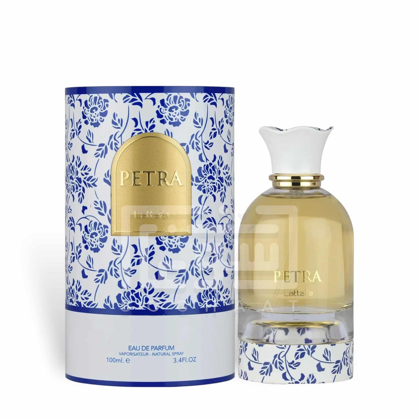 Petra 100ml Eau de Parfum by Lattafa bottle and box