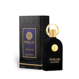 Philos Opus Noir 100ml Eau de Parfum by Maison Alhambra bottle and box