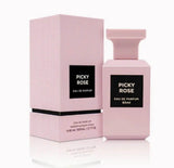 Picky Rose 80ml Eau de Parfum by Fragrance World perfume bottle close up
