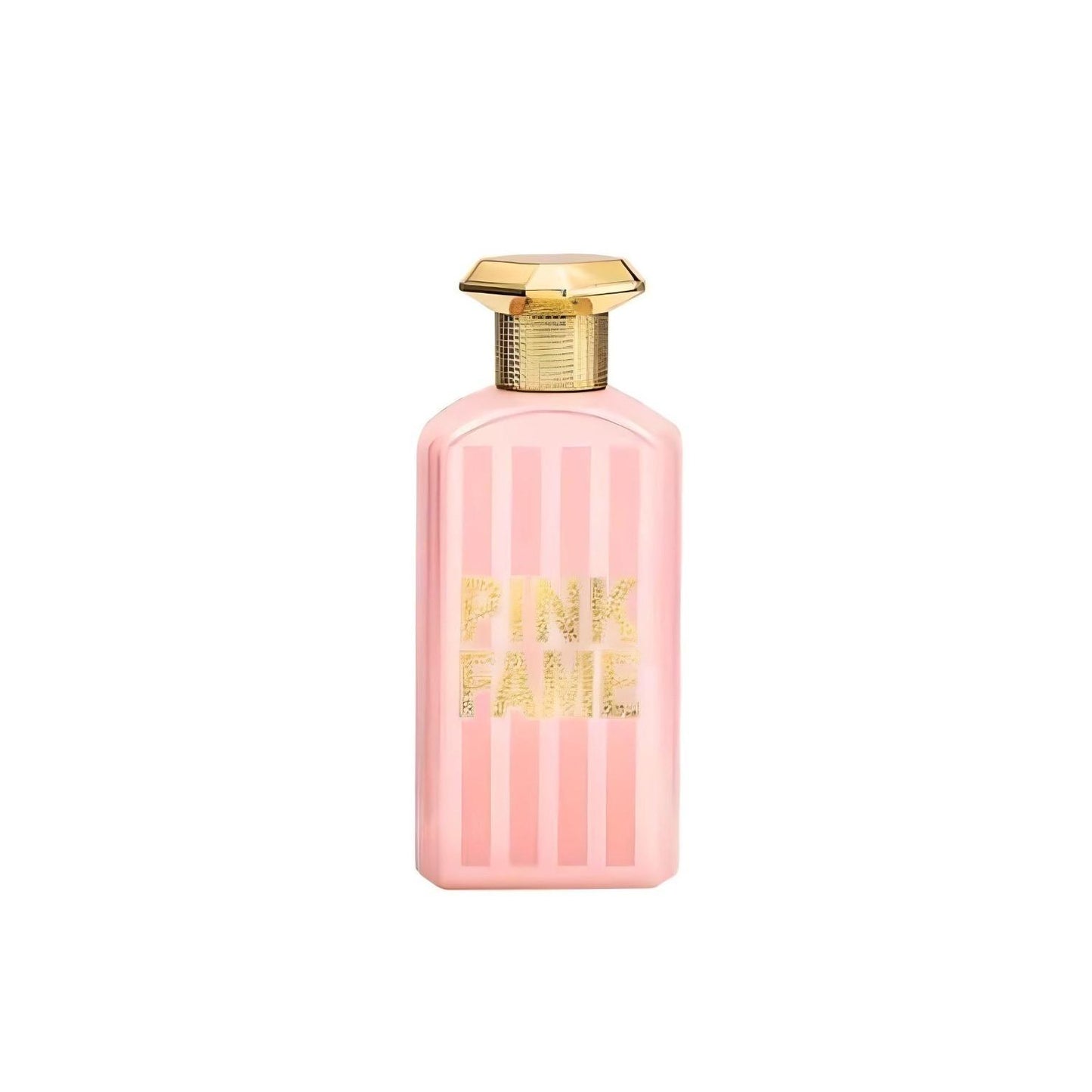 Pink Fame 100ml Eau de Parfum by Fragrance World fragrance packaging front view