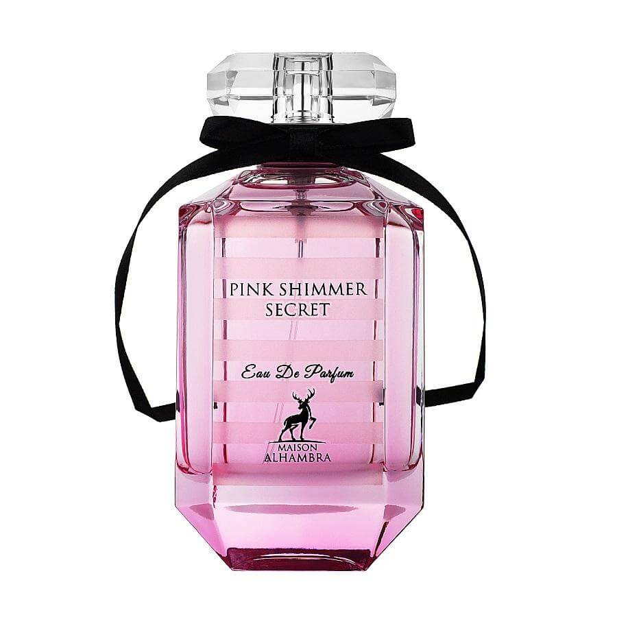 Pink Shimmer Secret 100ml Eau de Parfum by Maison Alhambra fragrance packaging front view