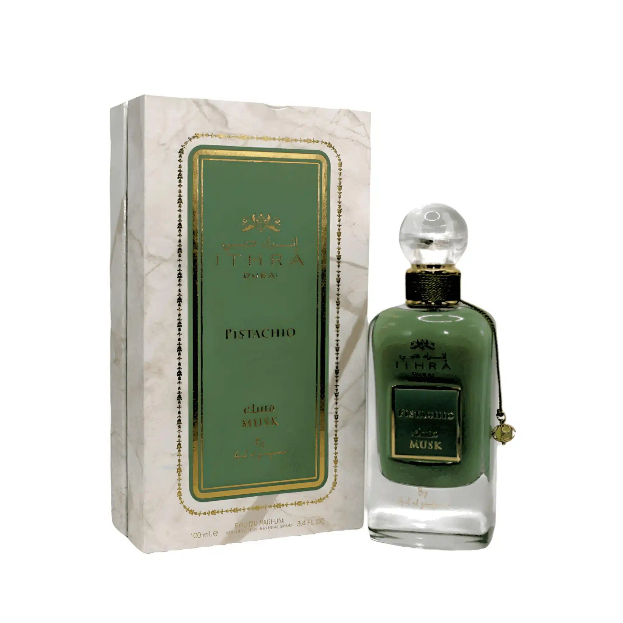Pistachio (Ithra Dubai Musk) 100ml Eau de Parfum by Ard Al Zaafaran bottle and box