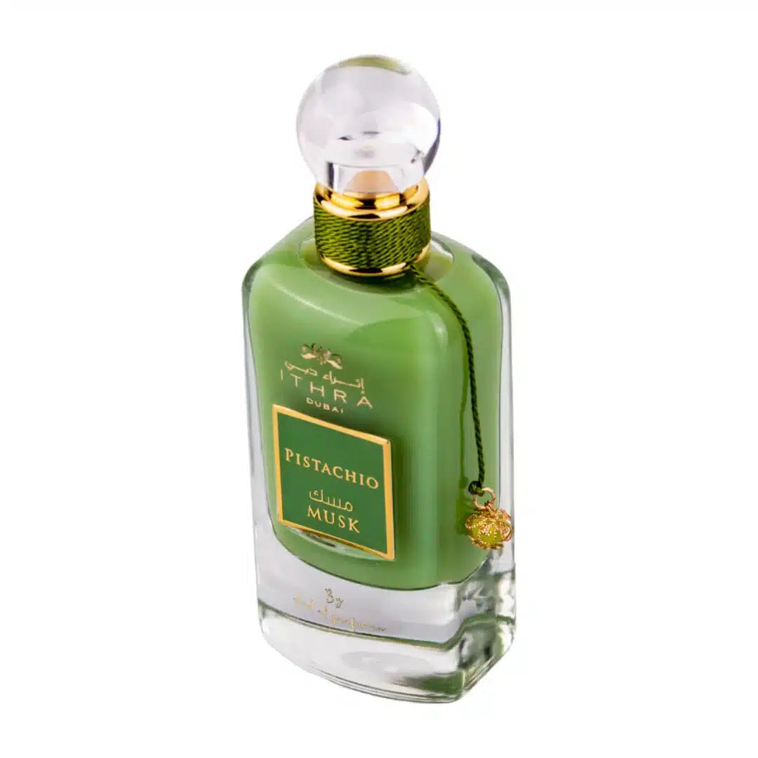 Pistachio (Ithra Dubai Musk) 100ml Eau de Parfum by Ard Al Zaafaran perfume bottle close up