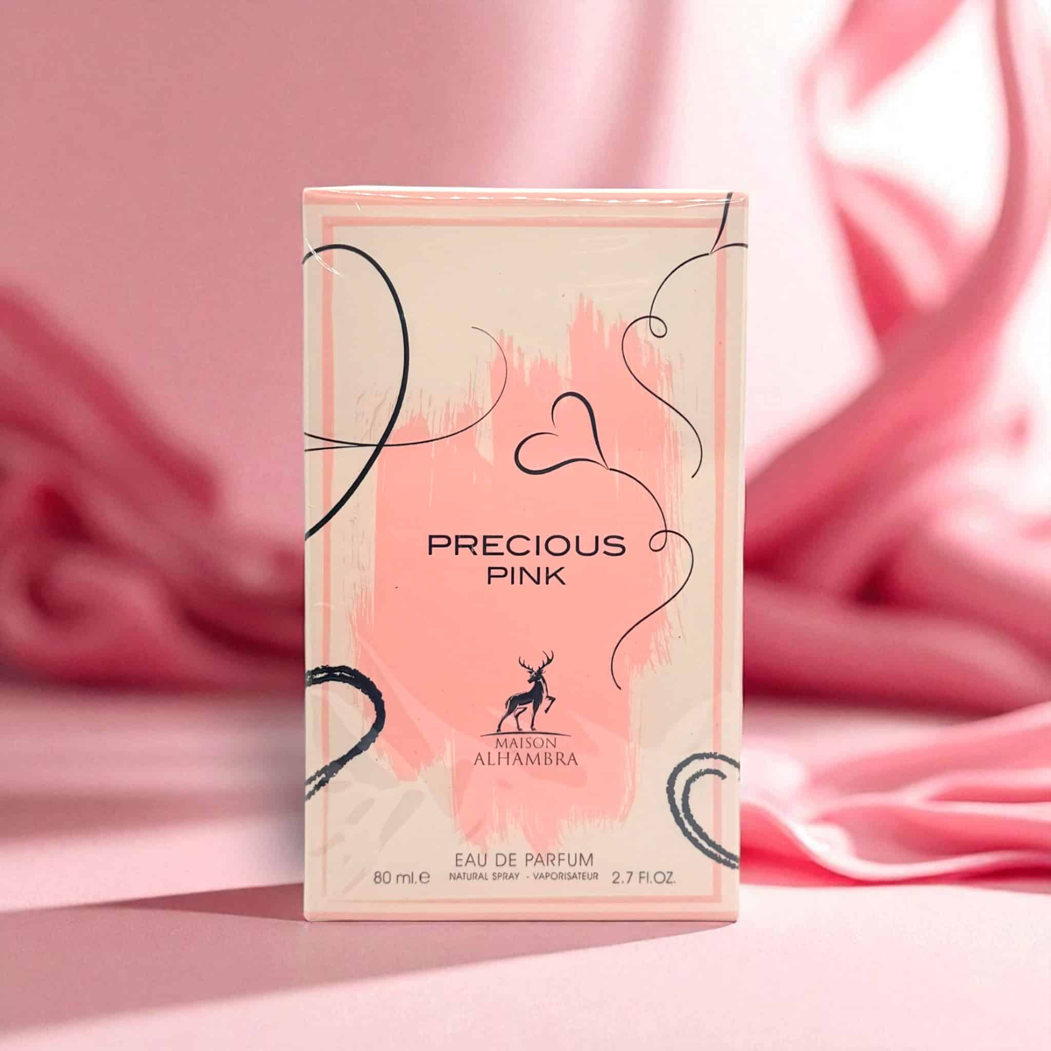 Precious Pink 80ml Eau de Parfum by Maison Alhambra perfume bottle close up
