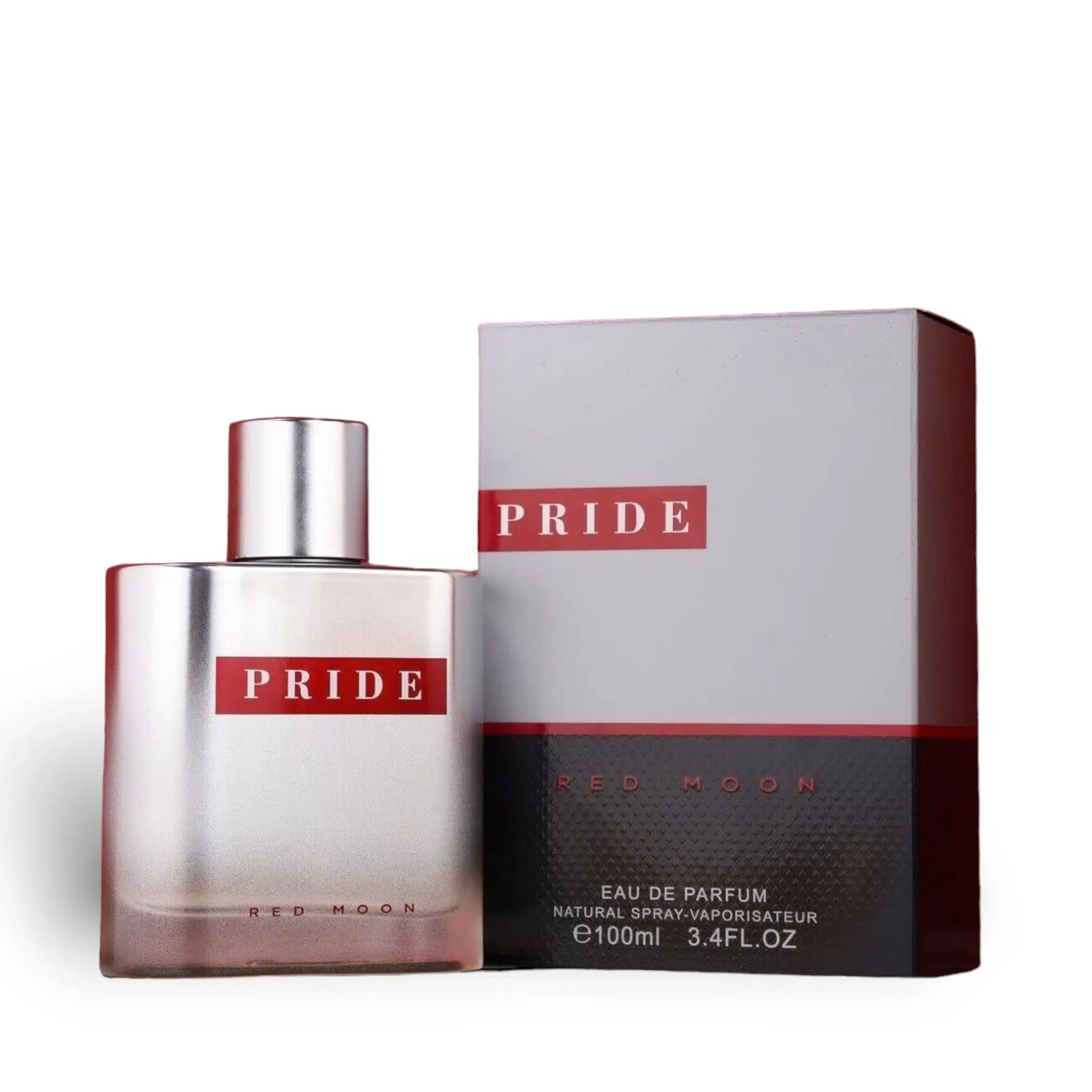 Pride Red Moon 100ml Eau de Parfum by Fragrance World bottle and box