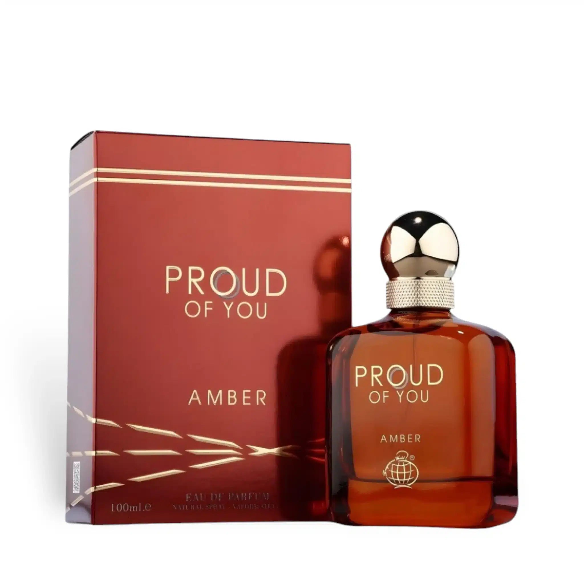 Proud of You Amber 100ml Eau de Parfum by Fragrance World bottle and box
